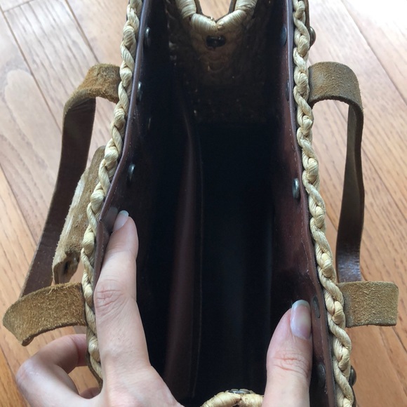 Vintage unique straw top handle bag - Picture 5 of 7